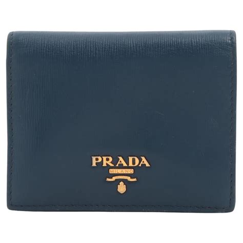 prada compact wallet vitello blue|Prada Vitello Move Leather Compact Wallet Blue .